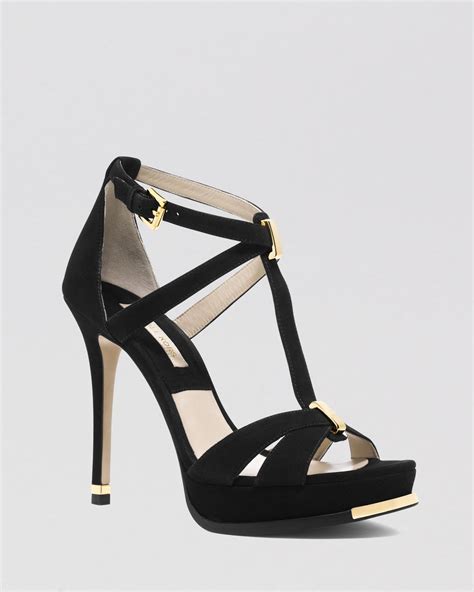 michael kors stiletto heels open true black